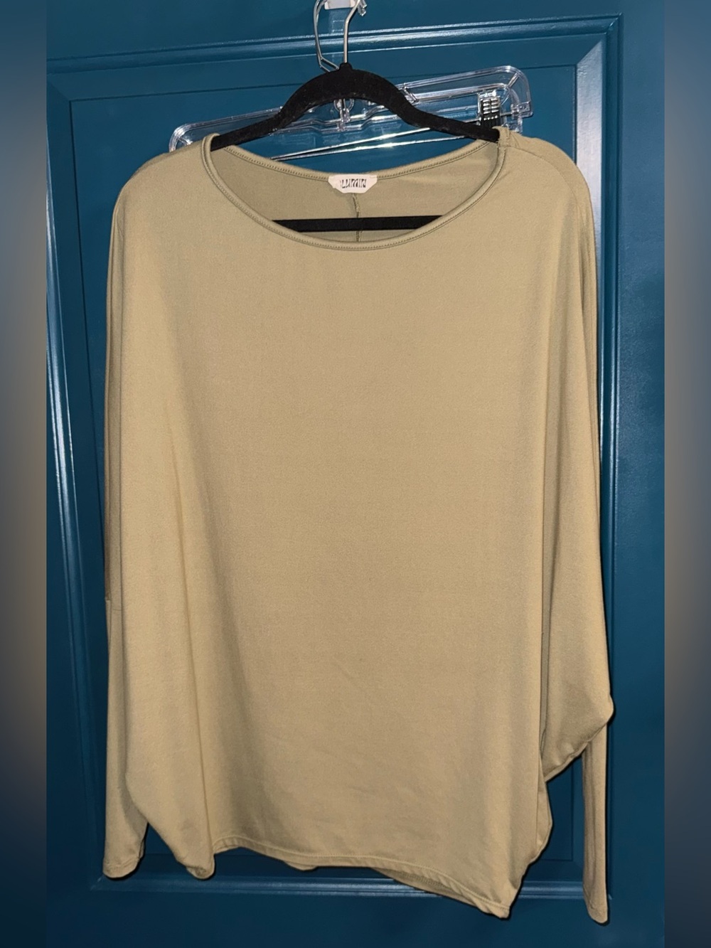 Blumin Light Olive Green Dolman Sleeve Women's Top